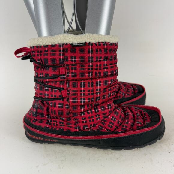 Timberland Earthkeeper Snow Boots Women's 8 Red Plaid Mid-Calf Insulated 3548R - Picture 2 of 13